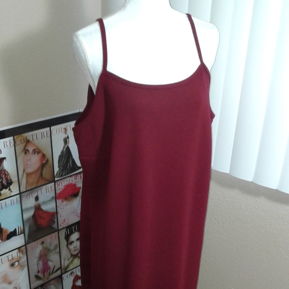 Rainbow Dresses & Skirts - NWOT Rainbow Burgundy Textured Midi Dress SZ 3X